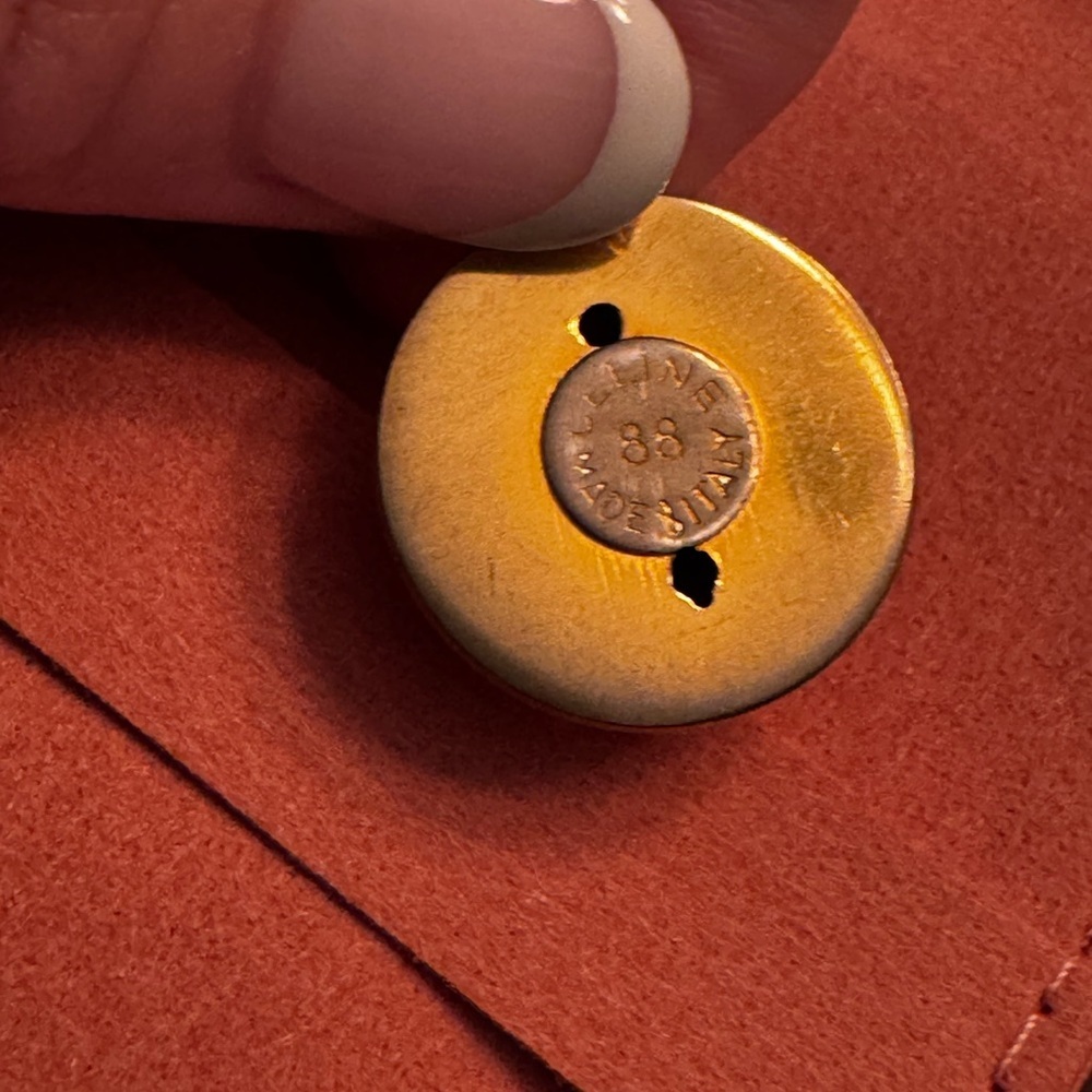 Celine Gold-Tone Round Logo Pendant Necklace - Picture 3 of 6